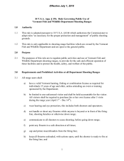 new rules - Vermont Fish and Wildlife