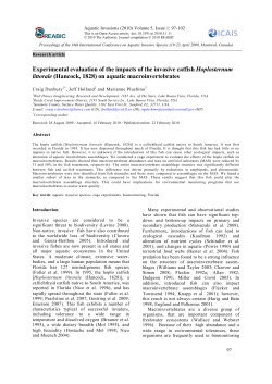Experimental evaluation of the impacts of the invasive catfish