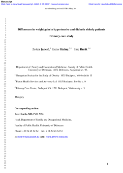 1 Differences in weight gain in hypertensive and diabetic