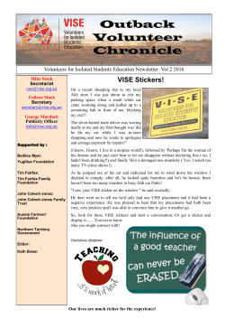Vol 2 2016 - Volunteers for Isolated Students` Education (VISE)