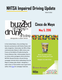 NHTSA Impaired Driving Update: March 2016