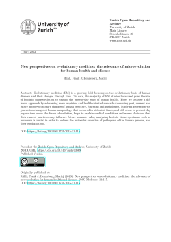 New perspectives on evolutionary medicine