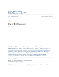 The Evils of Socialism - Digital Commons @ ACU