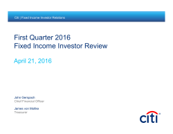 Citi First Quarter 2016 Fixed Income Investor Review