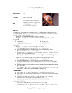 Neurological Physiotherapy Skill Number S13 Condition Spinal