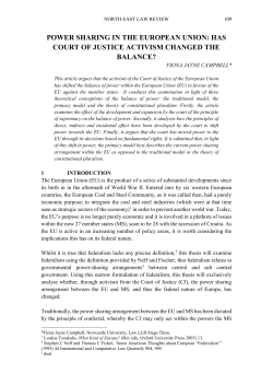 POWER SHARING IN THE EUROPEAN UNION: HAS COURT OF
