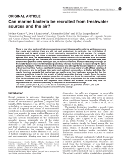 Can marine bacteria be recruited from freshwater sources