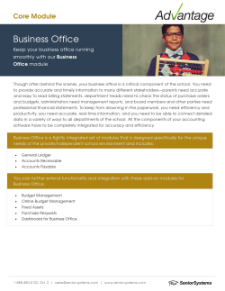 Business Office - Senior Systems