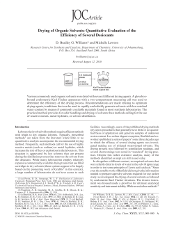 Drying of Organic Solvents: Quantitative