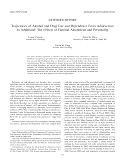 Trajectories of Alcohol and Drug Use and