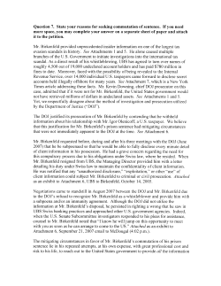 Question 7. State your reasons for seeking commutation of sentence