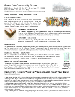 GICS Newsletter 11-07-08 - Green Isle Community School