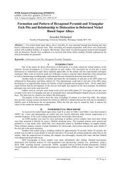 Formation and Pattern of Hexagonal Pyramid and Triangular Etch