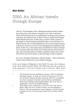 77 / Max Haller, 2050: An African travels through Europe