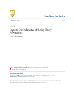 Present-Day Relevance of the Jay Treaty Arbitrations