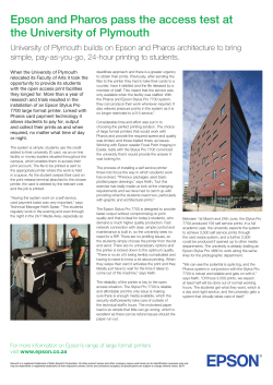 Epson and Pharos pass the access test at the University of Plymouth