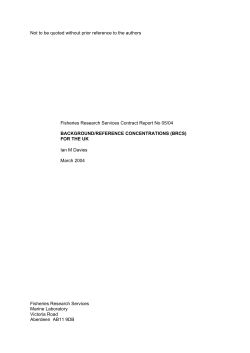 Not to be quoted without prior reference to the authors Fisheries