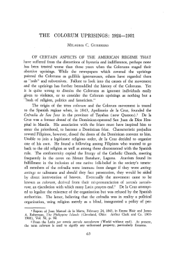 THE COLORUM UPRISINGS: 1924-1931
