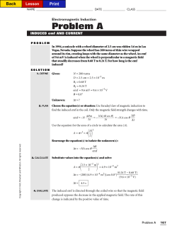 Electromagnetic Induction Problem A