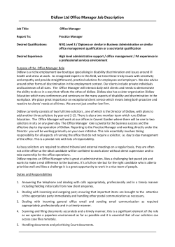 Didlaw Ltd Office Manager Job Description