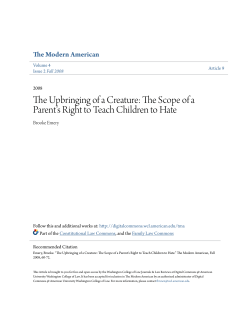 the upbringing of a creature: the scope of a parent`s right to teach