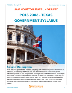 2306 S17 Texas Government - Sam Houston State University