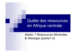 Qu&ecirc;te des ressources en Afrique centrale