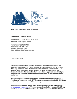 1 Part 2A of Form ADV: Firm Brochure The Pacific Financial Group