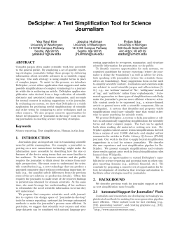 A Text Simplification Tool for Science Journalism
