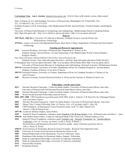 Curriculum Vitae - Penn Arts and Sciences