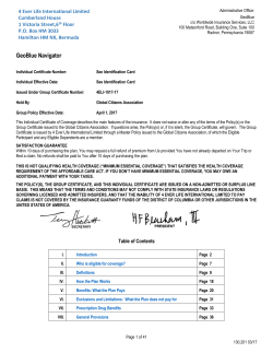 Plan Description - HTH Travel Insurance