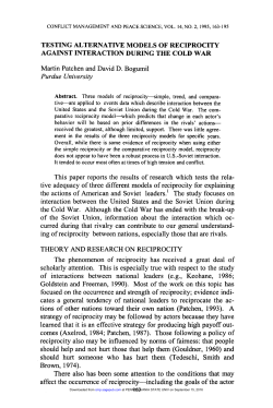 TESTING ALTERNATIVE MODELS OF RECIPROCITY