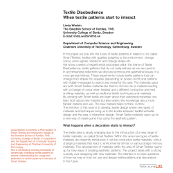 Textile Disobedience When textile patterns start to