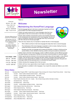 Newsletter - Stables Kindergarten