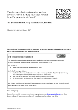 SWEDEN and the WAR - Kings College