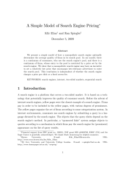 A Simple Model of Search Engine Pricing&lowast; (pdf 146K)