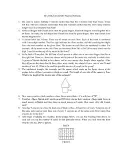 MATH KANGAROO Practice Problems 1. Ela came to Anna`s