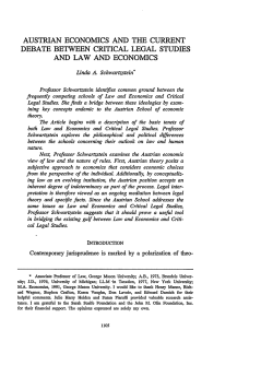Austrian Economics and the Current Debate between Critical Legal