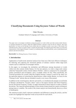 Classifying Documents Using Keyness Values of Words