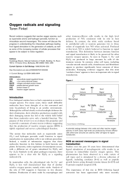 Oxygen radicals and signaling Toren Finkel