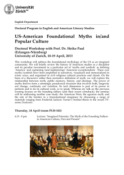 US-American Foundational Myths in/and Popular Culture