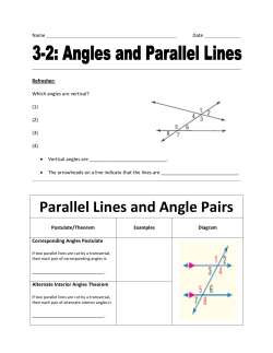 Parallel Lines and Angle Pairs
