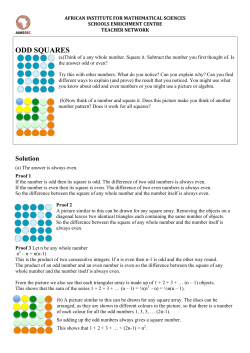 ODD SQUARES - Aiming High Teacher Network