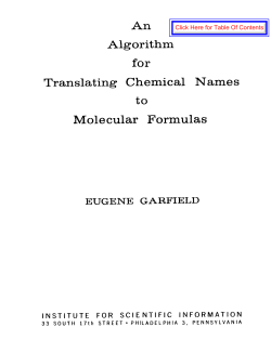 An Algorithm for Translating Chemical Names to