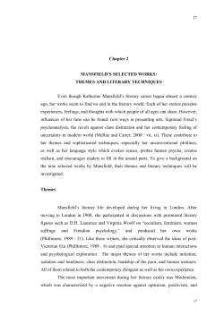 Chapter 2 MANSFIELD`S SELECTED WORKS: THEMES AND