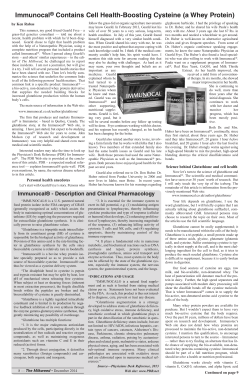 Immunocal&reg; Contains Cell Health-Boosting Cysteine