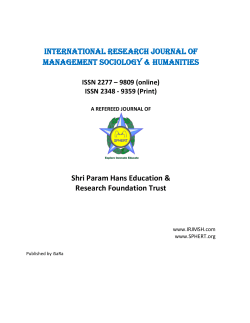 International Research Journal of Management Sociology