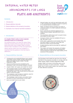 internal water meter arrangements for large flats and