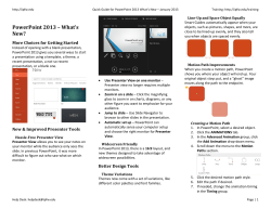 Quick Guide for PowerPoint 2013 - What`s New