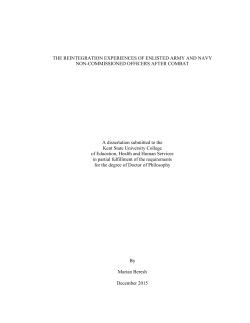 THE REINTEGRATION EXPERIENCES OF ENLISTED ARMY AND